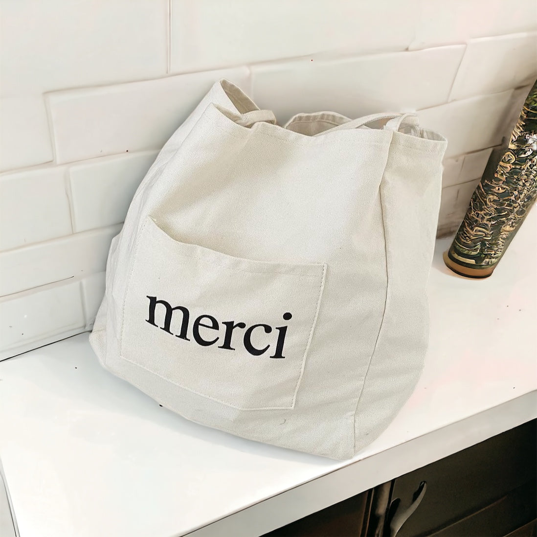 Merci Canvas Tote Bag