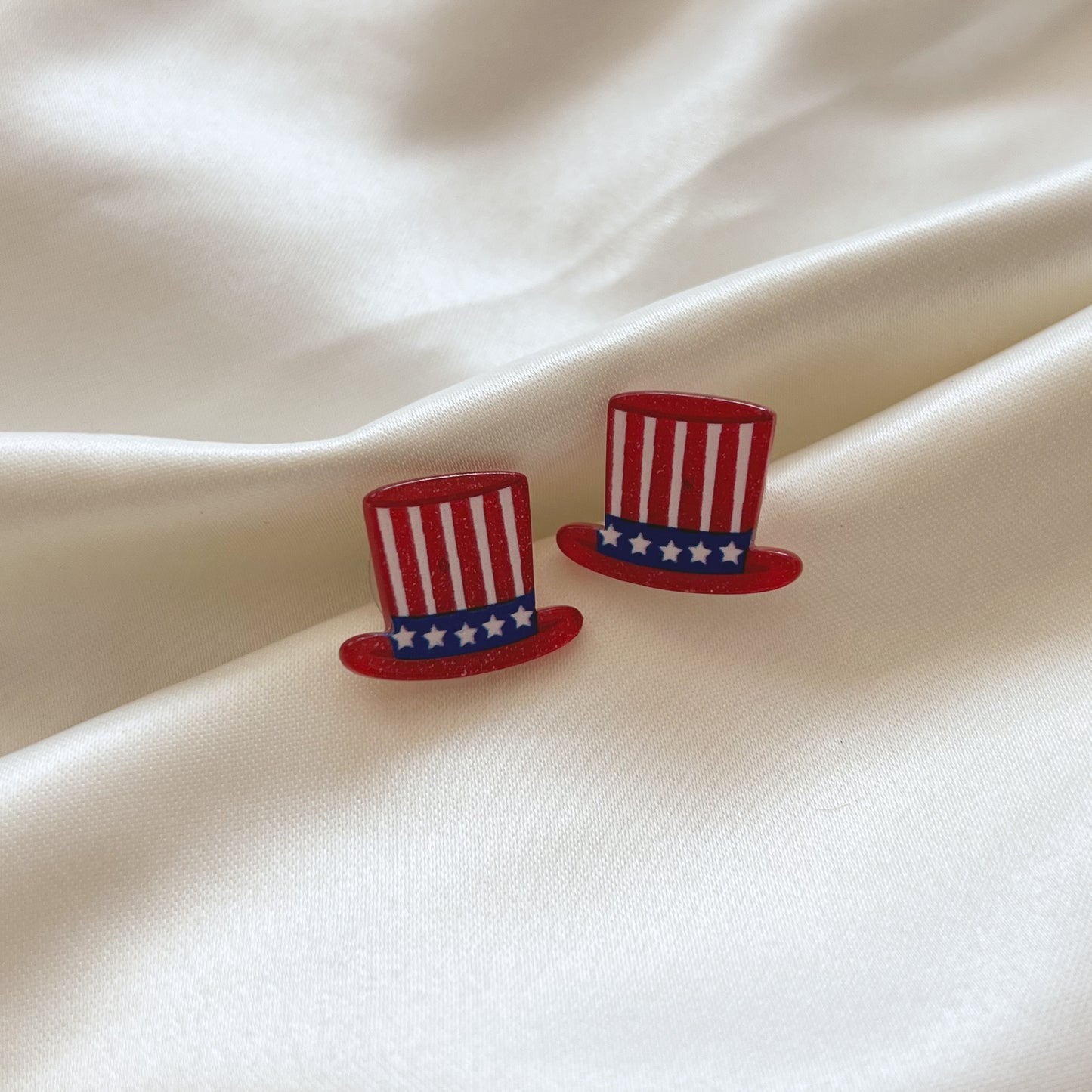 Patriotic Hat Stud Earrings