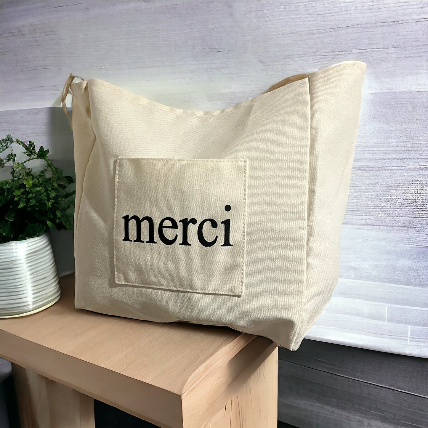 Merci Canvas Tote Bag