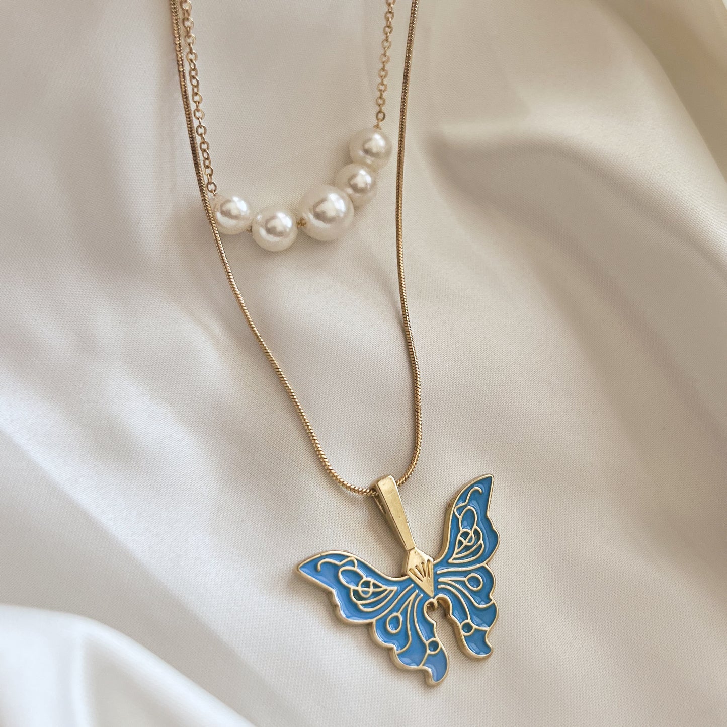 Elina Butterfly Layer Necklace