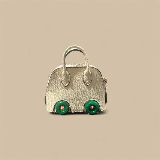 Mini Luxury Bag Charm with Wheels