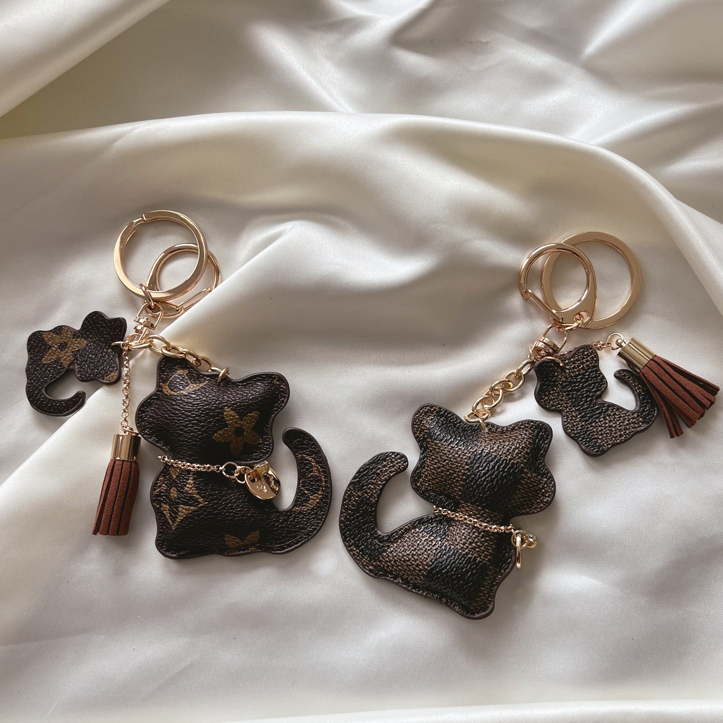 Cat Leather Keychain