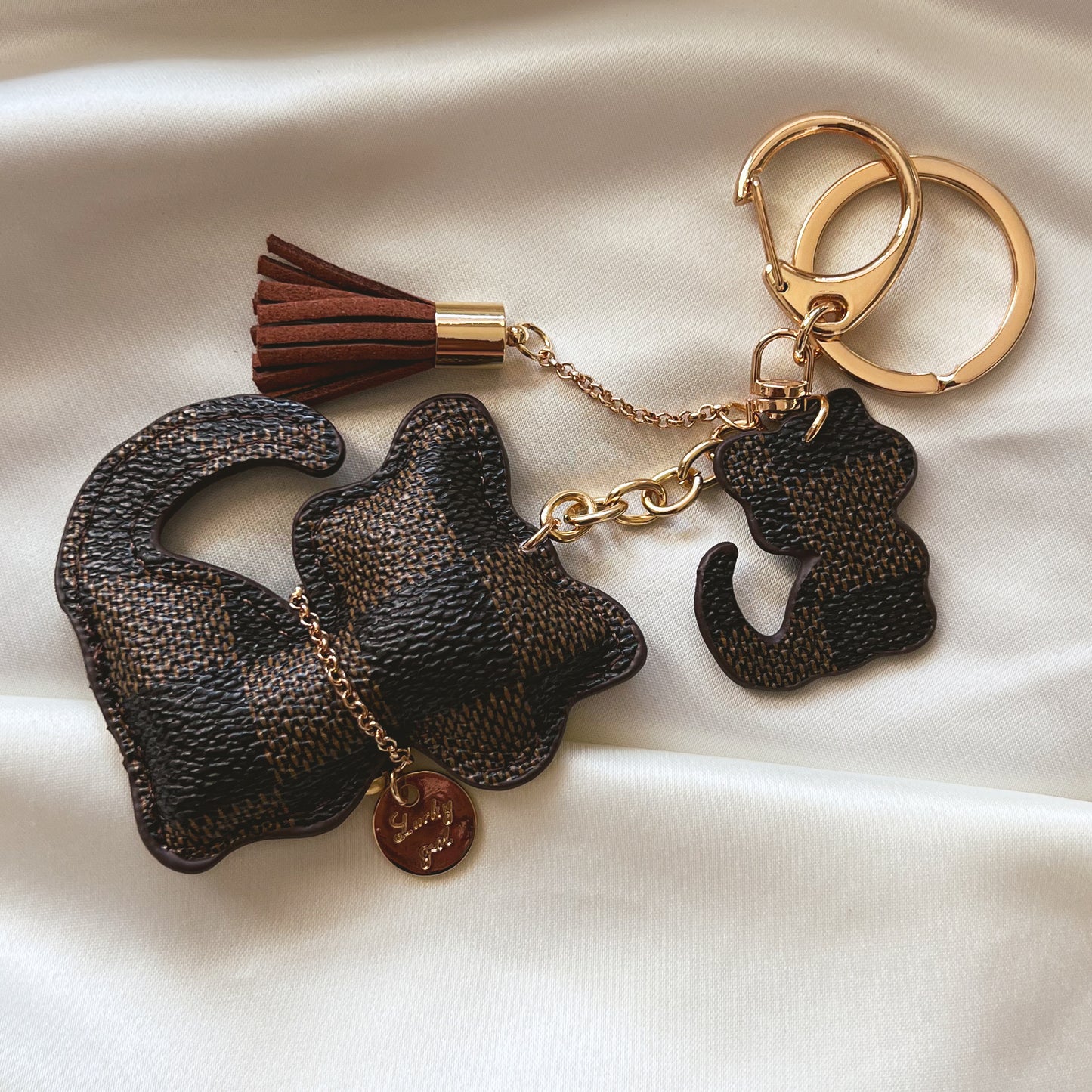 Cat Leather Keychain