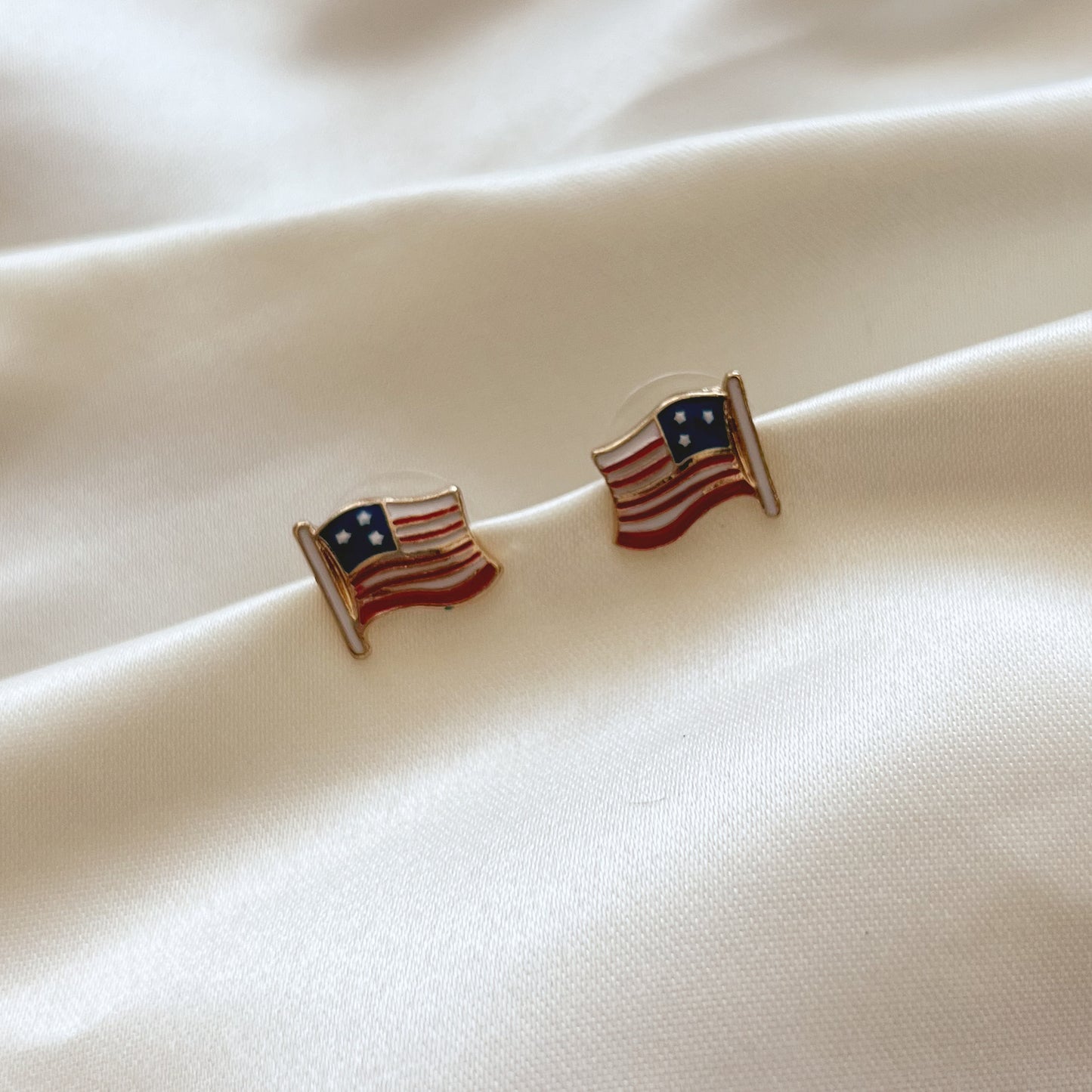 American Flag Shape Stud Earrings