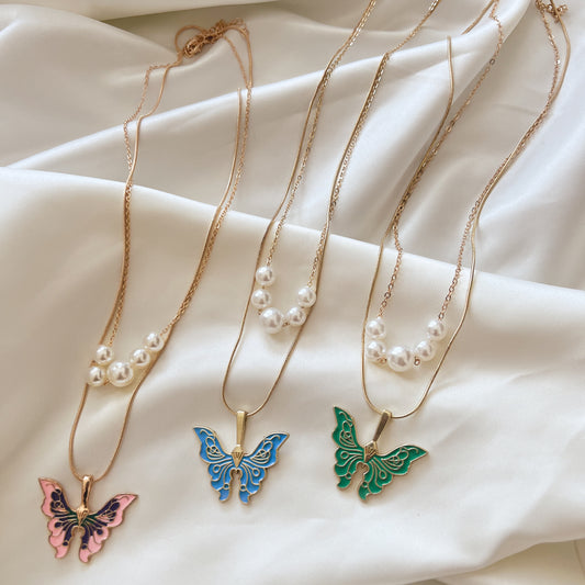 Elina Butterfly Layer Necklace