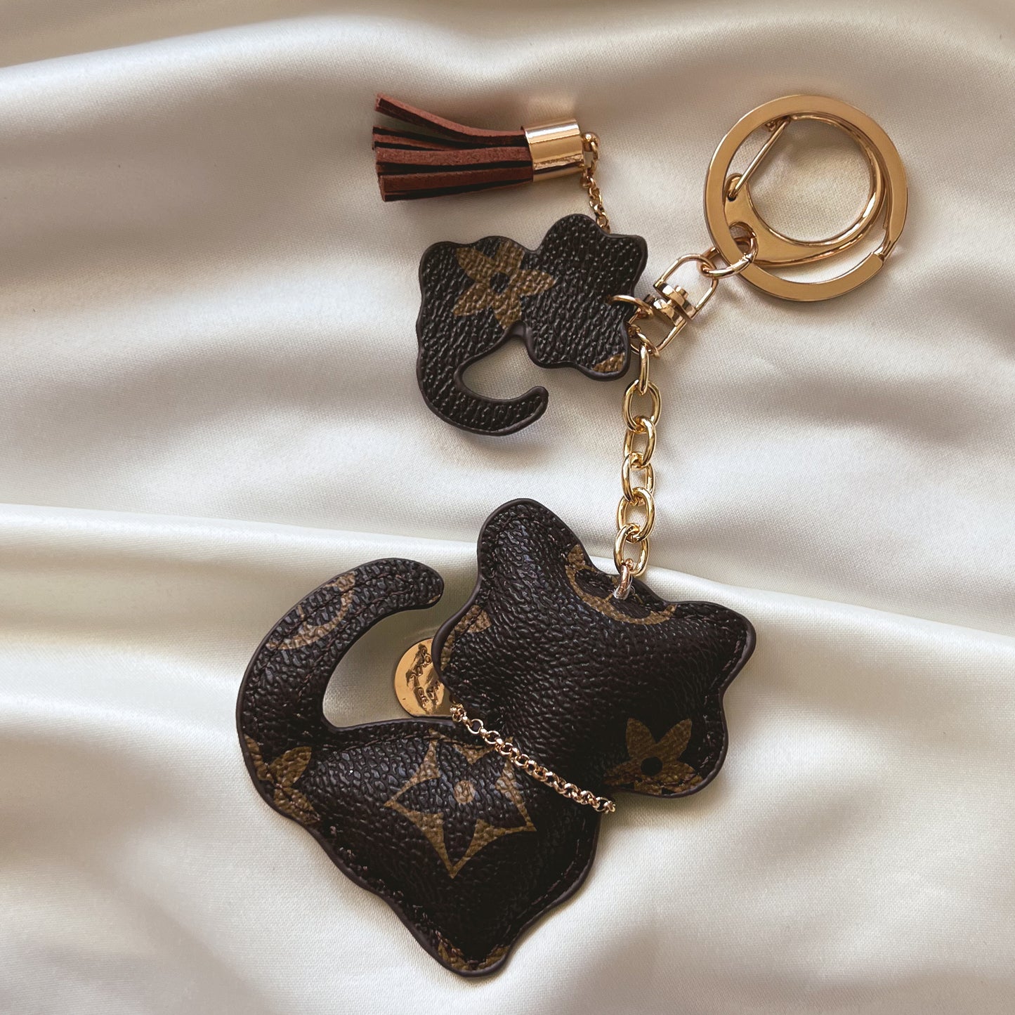 Cat Leather Keychain