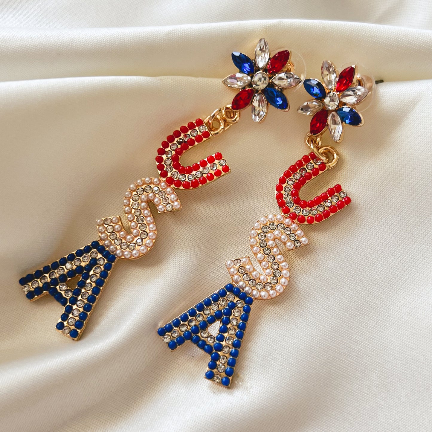 Patriotic "USA" Earrings