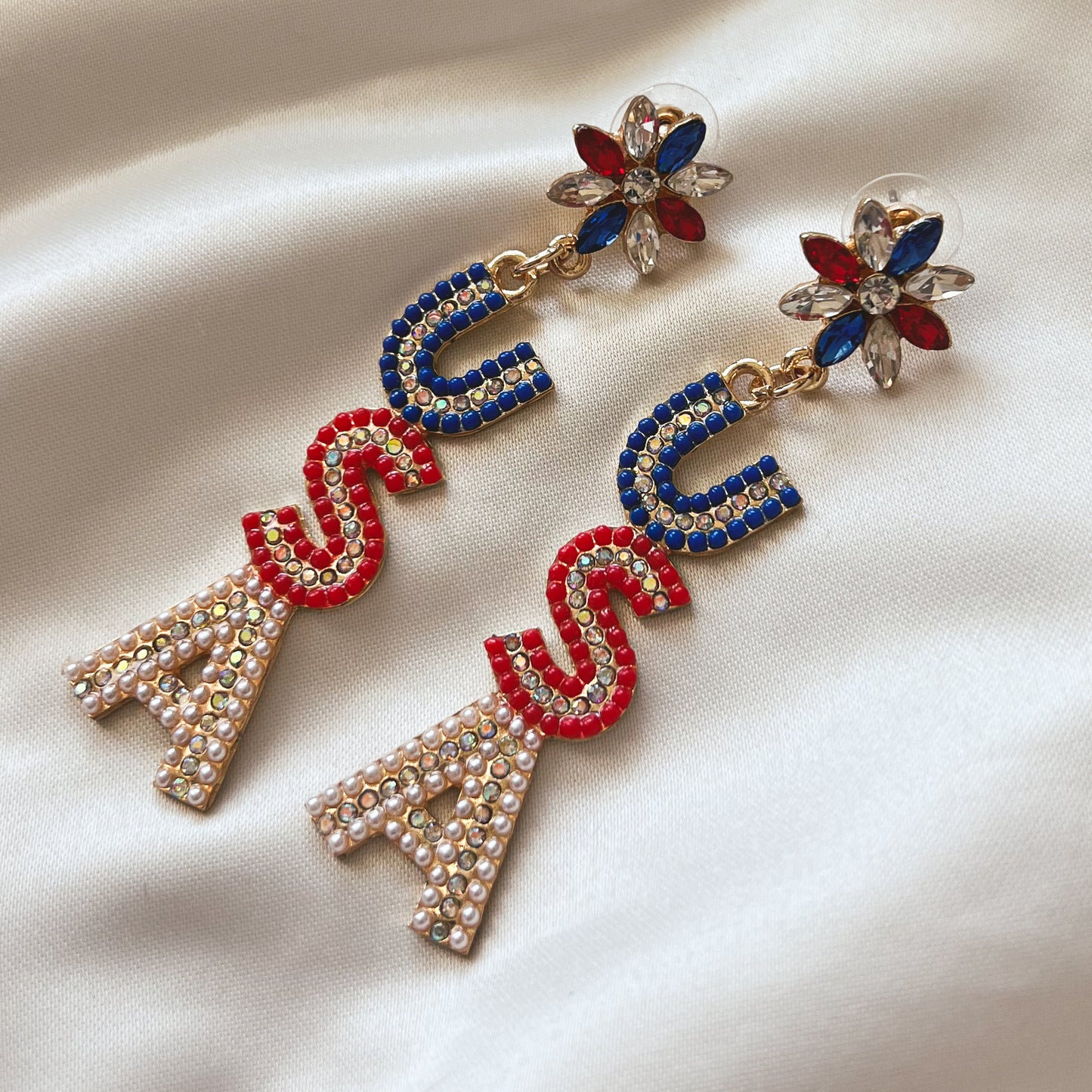 Patriotic "USA" Earrings