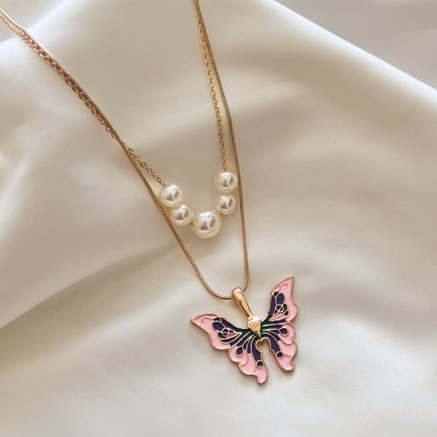 Elina Butterfly Layer Necklace