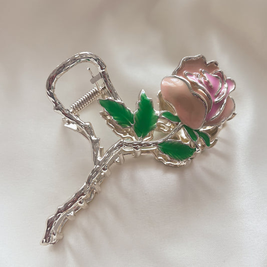 Pink Rose Hair Claw