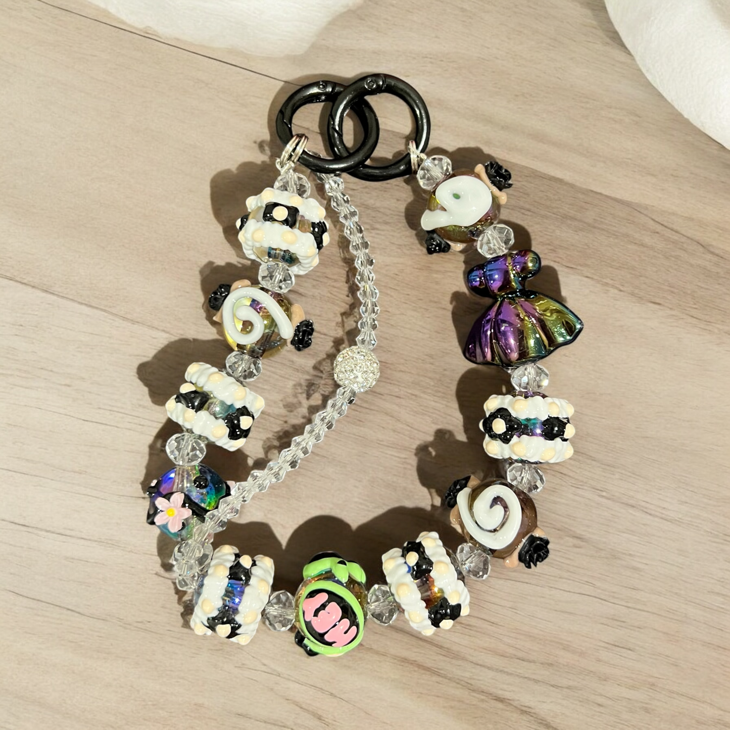 Dress and Cute Beads Keychain – Bag Charm – Phone Charm