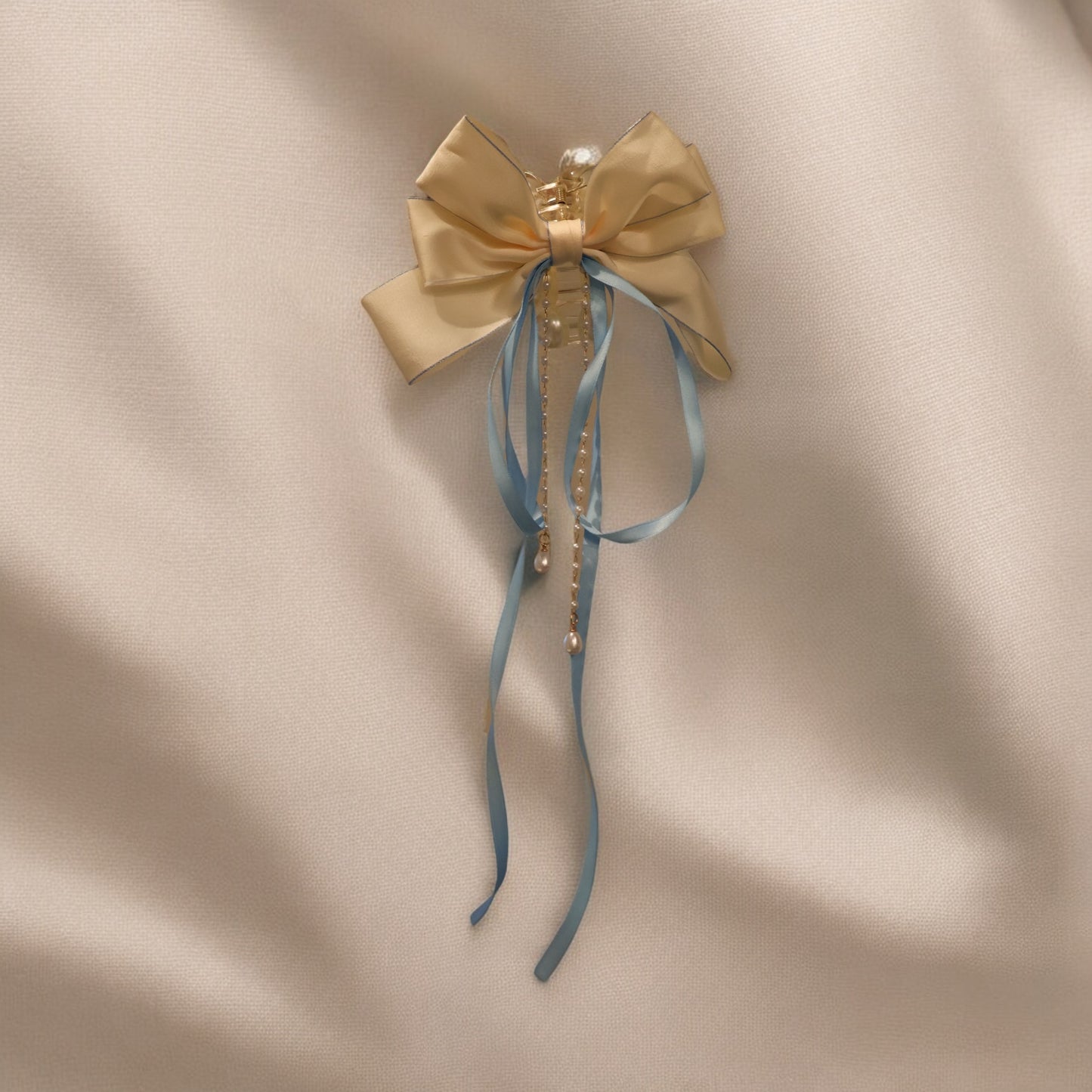 Cute Bowknot Pearl Tassel Hair Claw