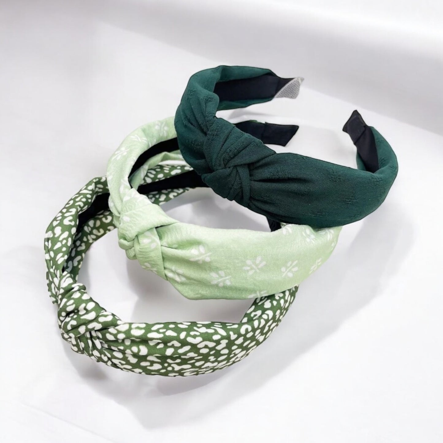 Dainty Top Knot Green Headband