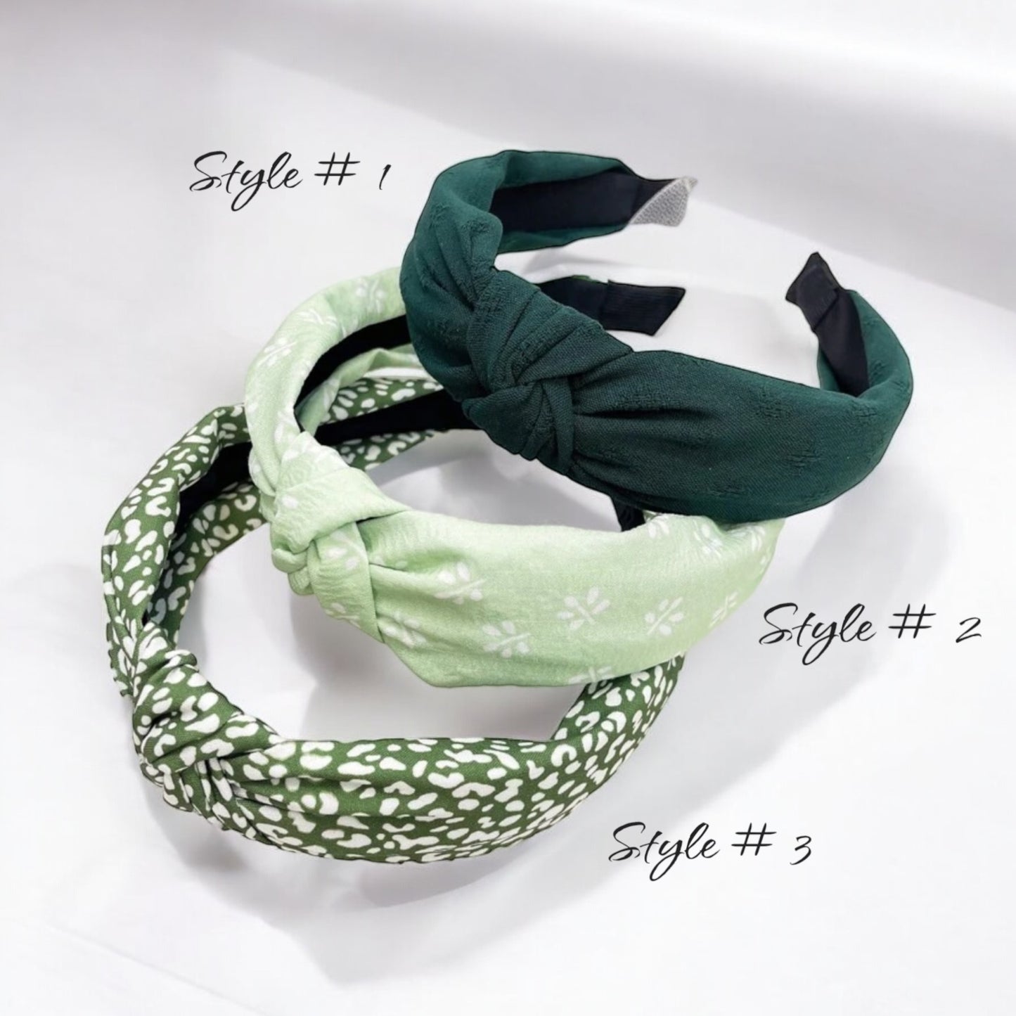 Dainty Top Knot Green Headband